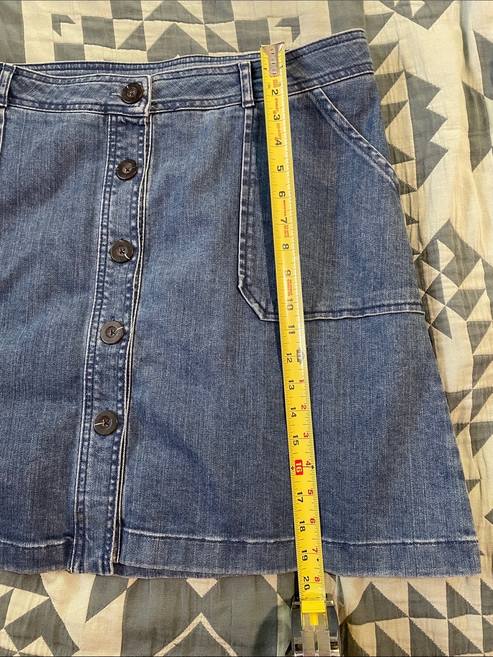 Boden Blue Button-Front A-Line Denim Skirt, sz 16 (UK20)